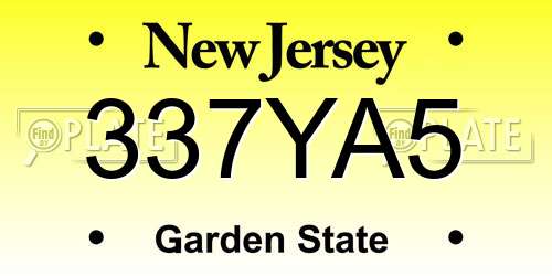 337YA5 New Jersey License Plate