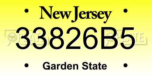 33826B5 New Jersey License Plate
