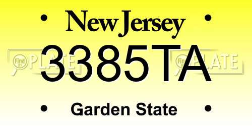 3385TA New Jersey License Plate