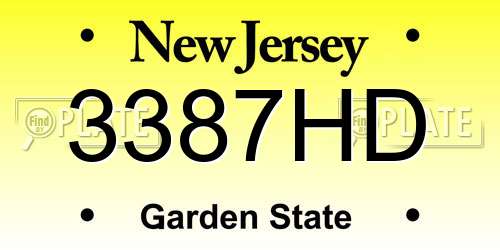 3387HD New Jersey License Plate