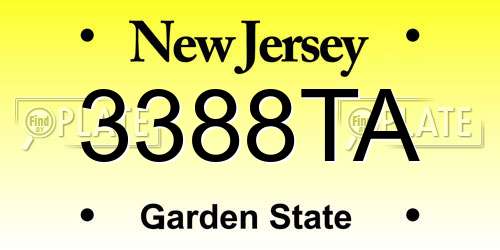 3388TA New Jersey License Plate