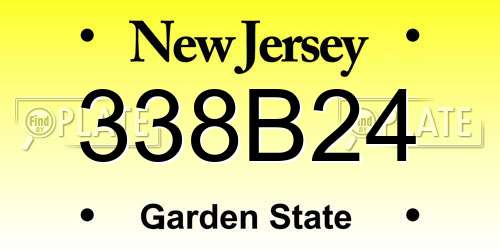 338B24 New Jersey License Plate