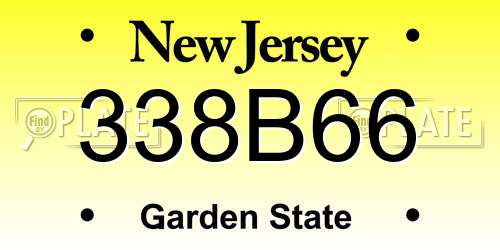 338B66 New Jersey License Plate