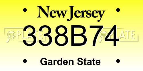 338B74 New Jersey License Plate