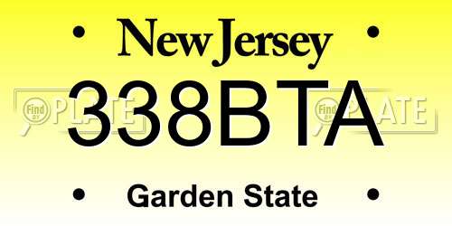 338BTA New Jersey License Plate