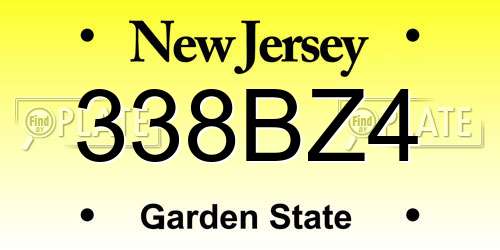 338BZ4 New Jersey License Plate