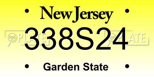338S24 New Jersey License Plate