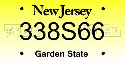 338S66 New Jersey License Plate