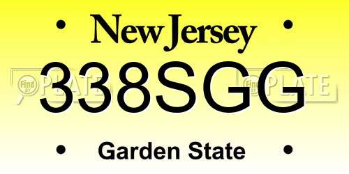 338SGG New Jersey License Plate