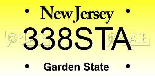 338STA New Jersey License Plate