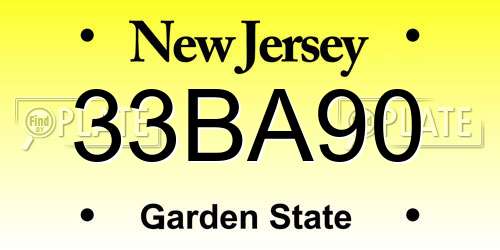 33BA90 New Jersey License Plate