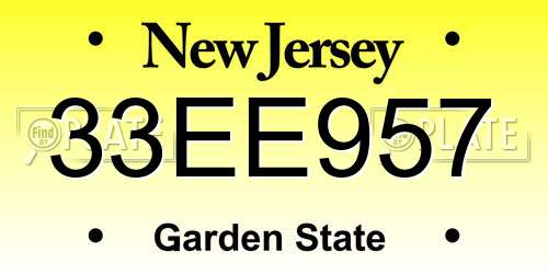 33EE957 New Jersey License Plate