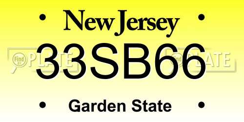 33SB66 New Jersey License Plate