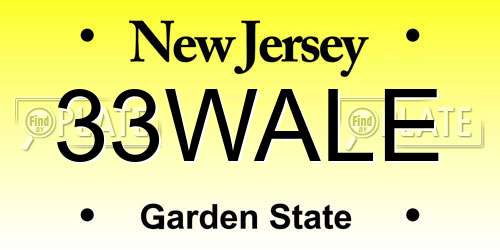 33WALE New Jersey License Plate