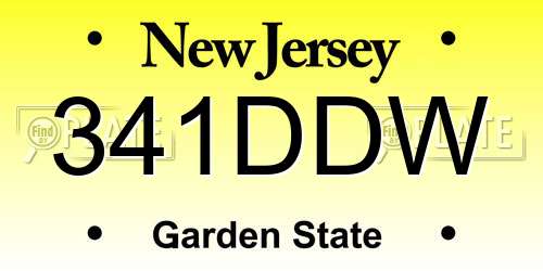 341DDW New Jersey License Plate
