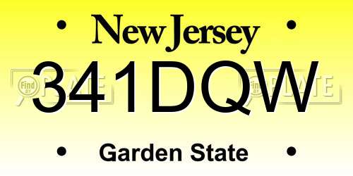 341DQW New Jersey License Plate