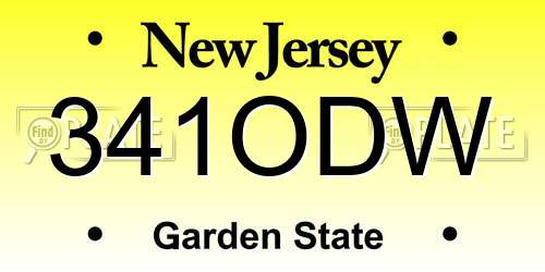 341ODW New Jersey License Plate