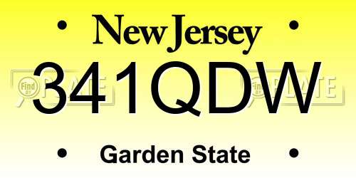 341QDW New Jersey License Plate
