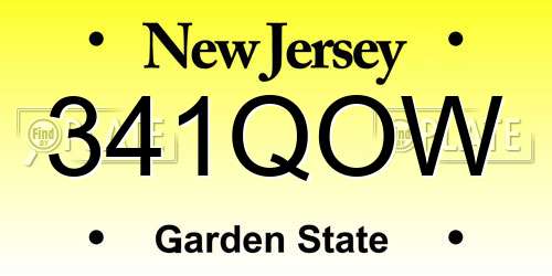 341QOW New Jersey License Plate
