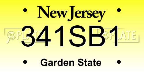 341SB1 New Jersey License Plate