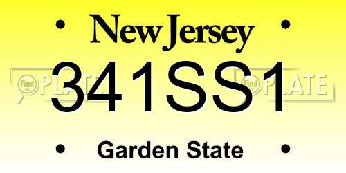 341SS1 New Jersey License Plate