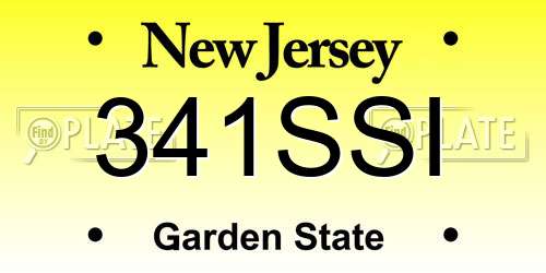 341SSI New Jersey License Plate