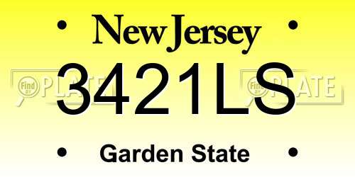 3421LS New Jersey License Plate