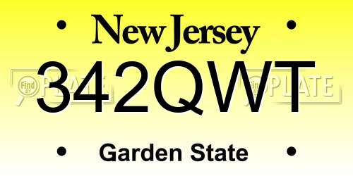 342QWT New Jersey License Plate