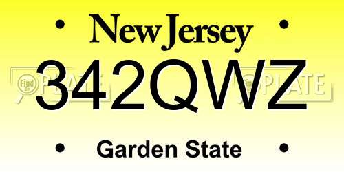 342QWZ New Jersey License Plate