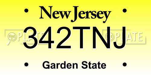 342TNJ New Jersey License Plate