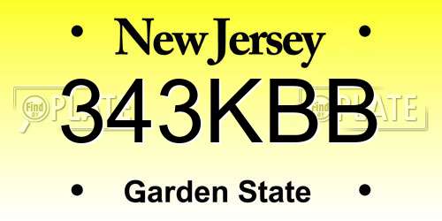 343KBB New Jersey License Plate