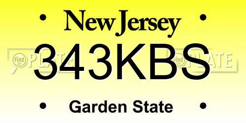 343KBS New Jersey License Plate
