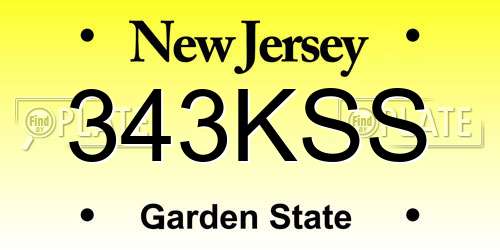 343KSS New Jersey License Plate