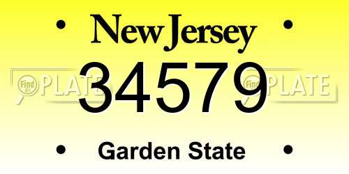 34579 New Jersey License Plate