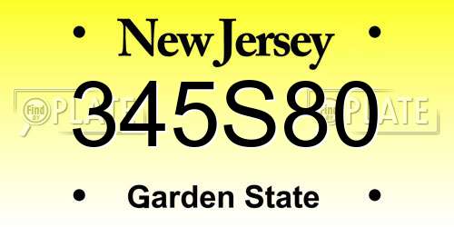 345S80 New Jersey License Plate