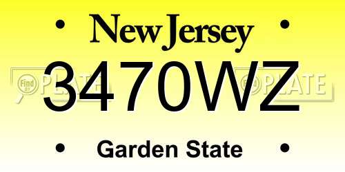 3470WZ New Jersey License Plate