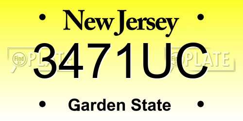 3471UC New Jersey License Plate