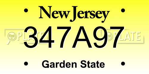 347A97 New Jersey License Plate