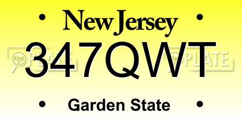 347QWT New Jersey License Plate