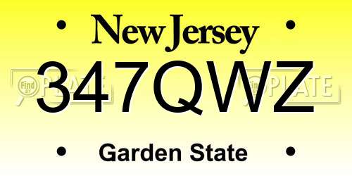 347QWZ New Jersey License Plate