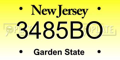 3485BO New Jersey License Plate