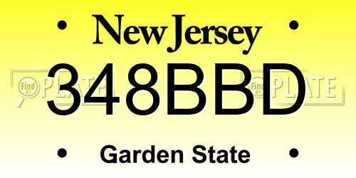 348BBD New Jersey License Plate