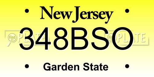 348BSO New Jersey License Plate