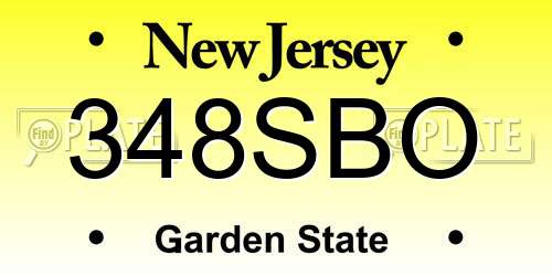 348SBO New Jersey License Plate