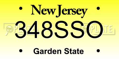 348SSO New Jersey License Plate