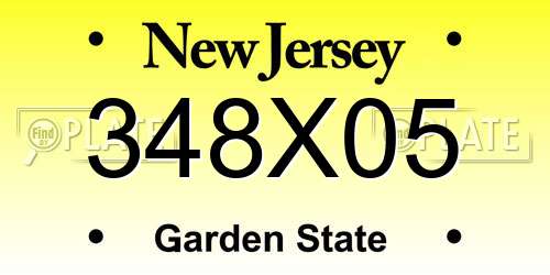 348X05 New Jersey License Plate