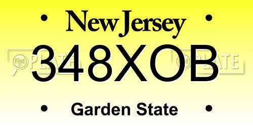 348XOB New Jersey License Plate