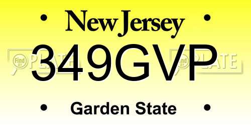 349GVP New Jersey License Plate