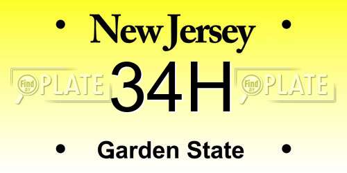 34H New Jersey License Plate