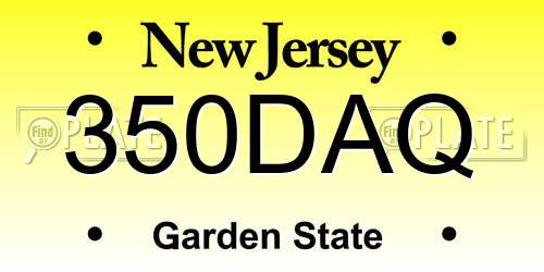 350DAQ New Jersey License Plate